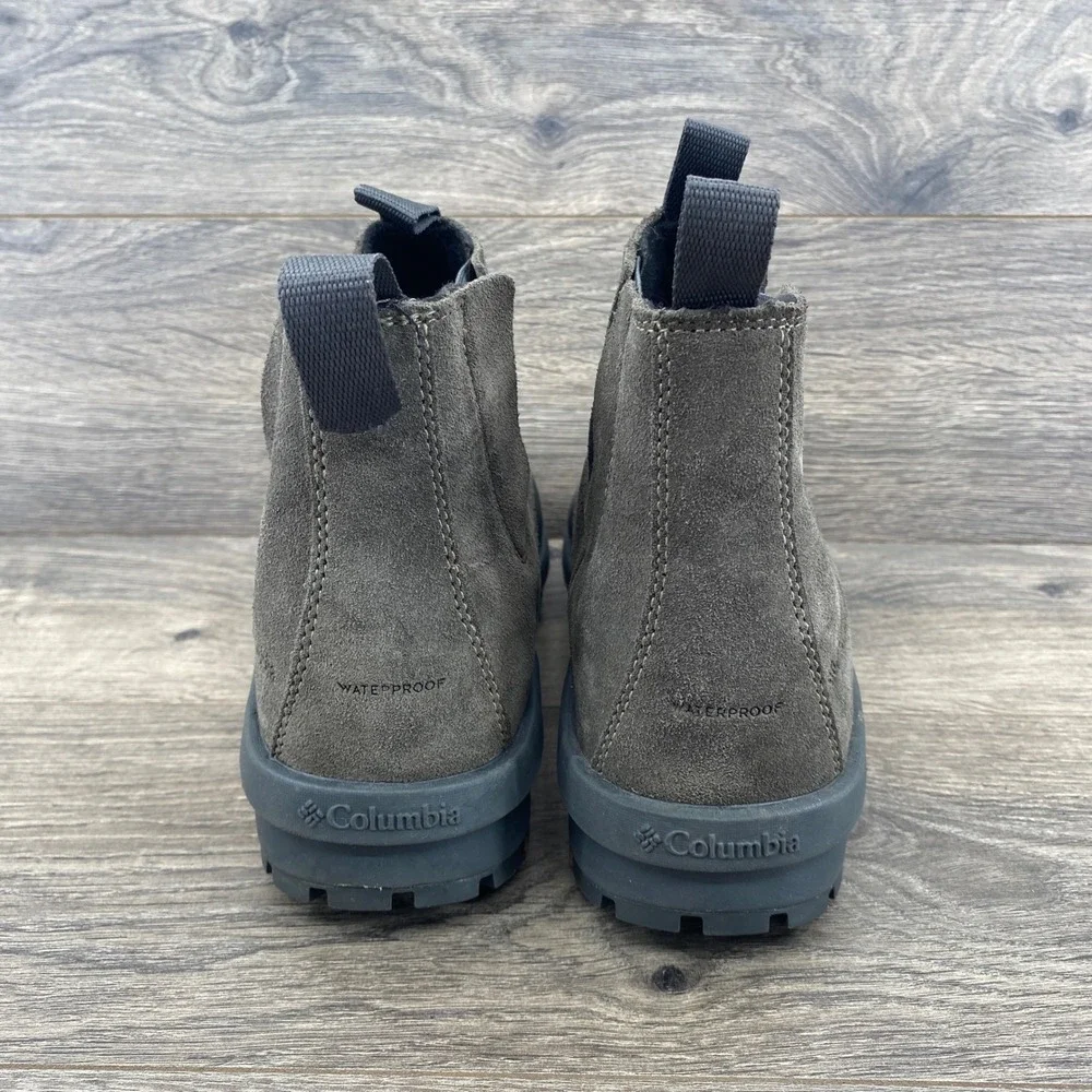 Columbia Moritza Shield Chelsea Boot Womens 9 Grey Waterproof Suede BL8854-326